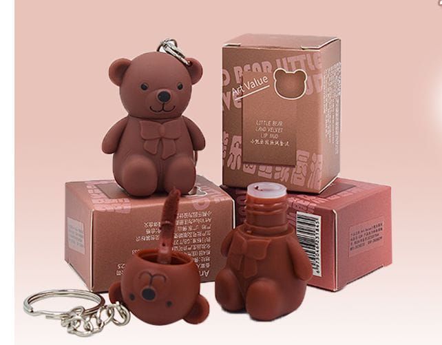 Teddy Bear Keychain Lipstick Gloss
