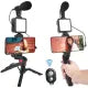 6 in 1 AY49 Video Making Kit for Live Streaming – Mobile Phone Vlogging Kit with Tripod Stand