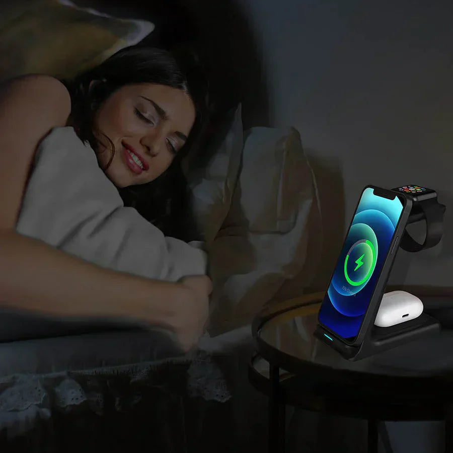 20W Wireless Charger Stand For IPhone 15 14 13 12 11 XR 8 Apple Watch 3 In 1 Fast Charging Dock Station for Airpods Pro IWatch 9