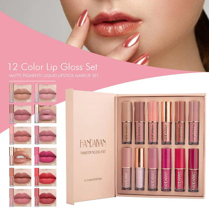 Handaiyan 12-Piece Lip Gloss & Matte Lipstick Set