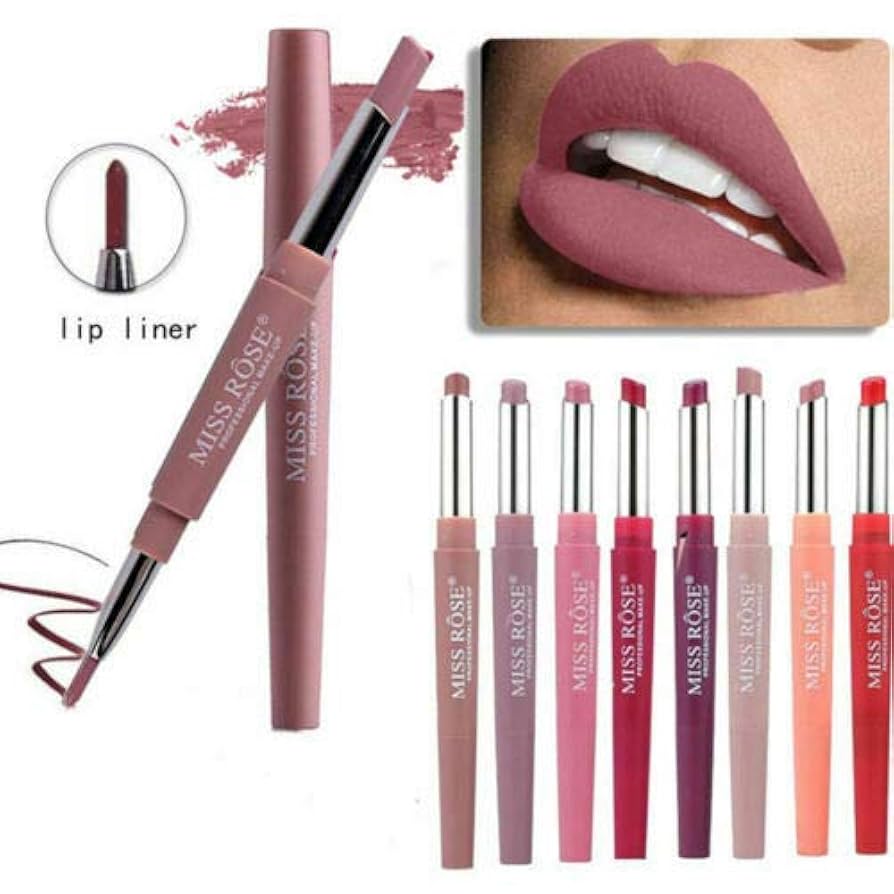 Miss Rose 2 in 1 Lip Liner and Lipstick pack of 4