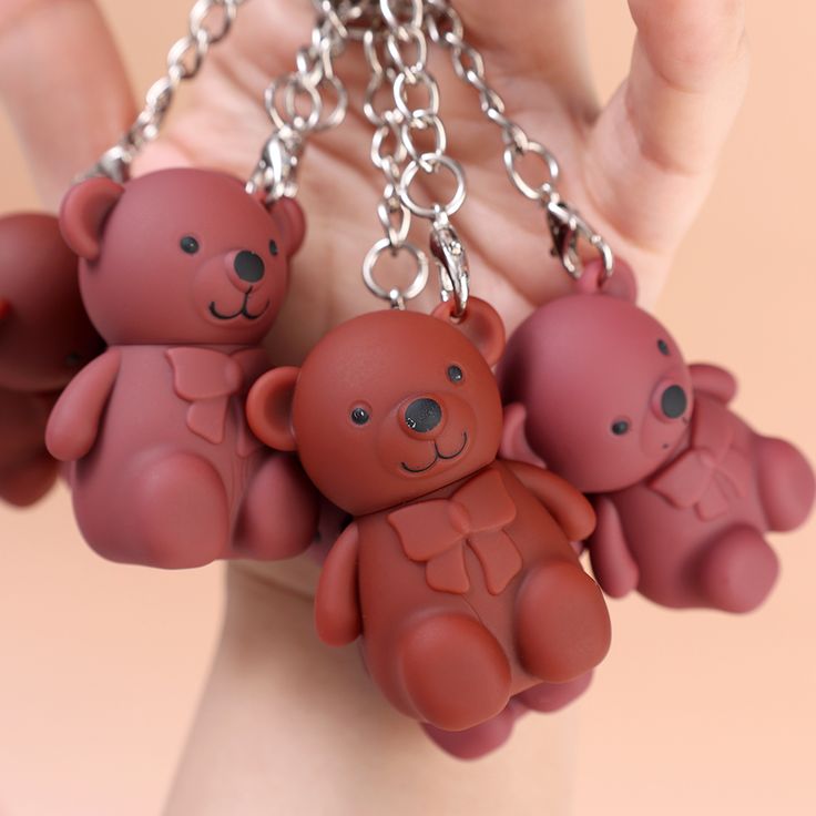 Teddy Bear Keychain Makeup Lipstick Gloss