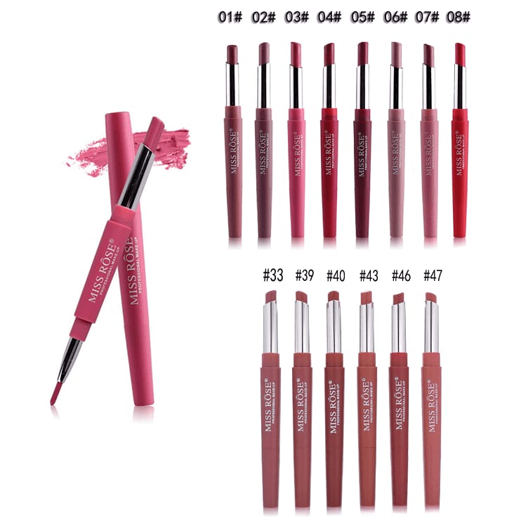Miss Rose 2 in 1 Lip Liner and Lipstick pack of 4