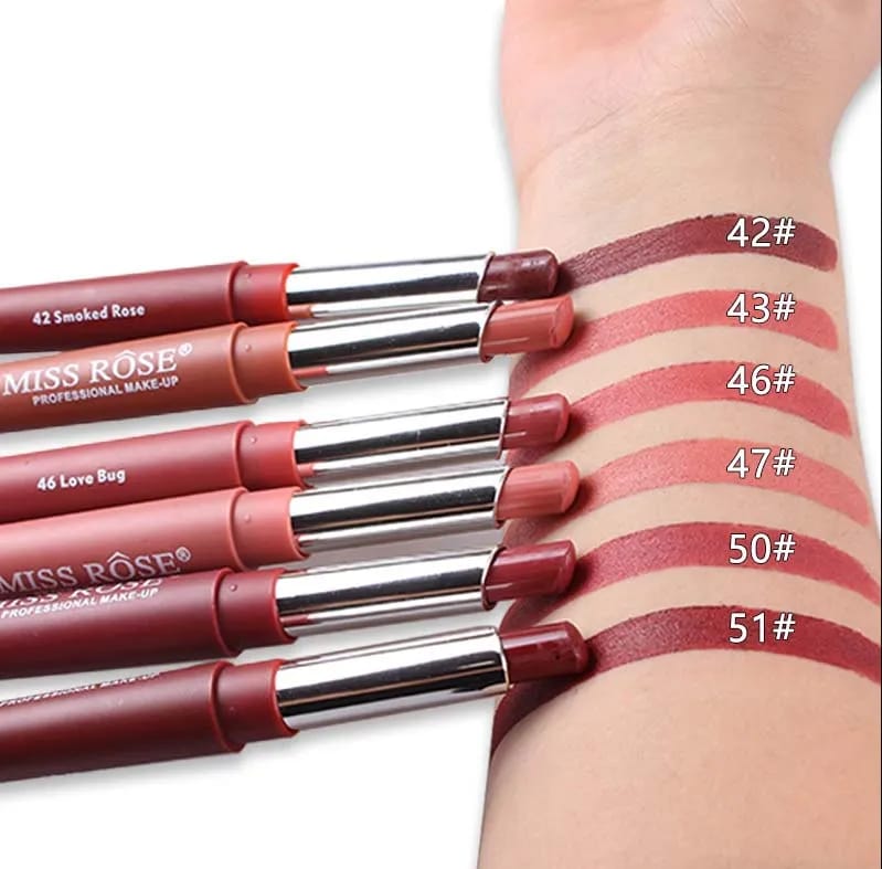 Miss Rose 2 in 1 Lip Liner and Lipstick pack of 4