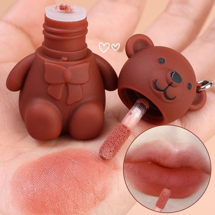 Teddy Bear Keychain Lipstick Gloss