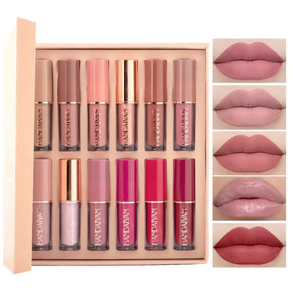 12-Piece Handaiyan Lip Gloss & Matte Lipstick Set